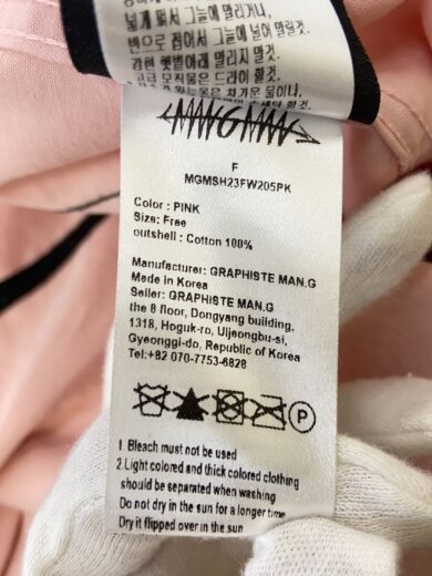 商品画像：長袖シャツ/FREE/コットン/PNK 4