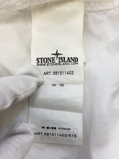 画像：STONE ISLAND半袖シャツ/L/コットン/WHT/無地5