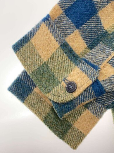 商品画像：長袖シャツ/L/ウール/BEG/チェック/80s 6