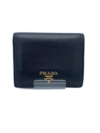 商品画像：2つ折り財布/レザー/BLK/無地/レディース 1