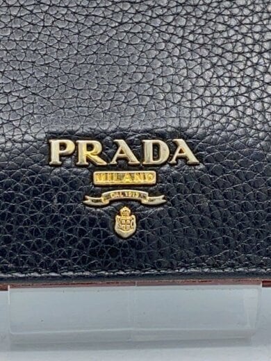 商品画像：2つ折り財布/レザー/BLK/無地/レディース 3