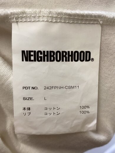 画像：NEIGHBORHOODTシャツ/L/コットン/WHT/無地/242FPNH-CSM114