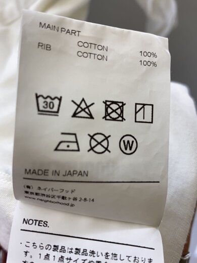 画像：NEIGHBORHOODTシャツ/L/コットン/WHT/無地/242FPNH-CSM115