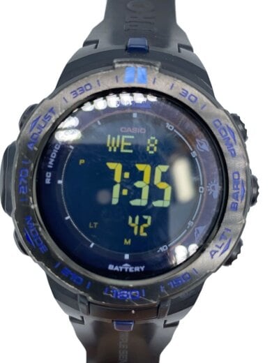 商品画像：ソーラー腕時計/デジタル/ラバー/BLK/BLK/SS/PRW-3100YC 1