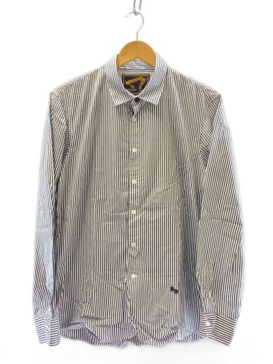商品画像：長袖シャツ/5/コットン/WHT/ストライプ/01-1403-1001-00-15// 1