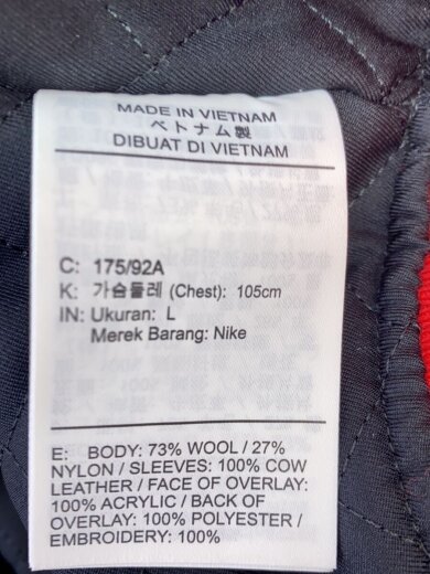 商品画像：JORDAN MJ SM VARSITY JKT/スタジャン/L/コットン/RED/SM-MK8-0000-J08 5