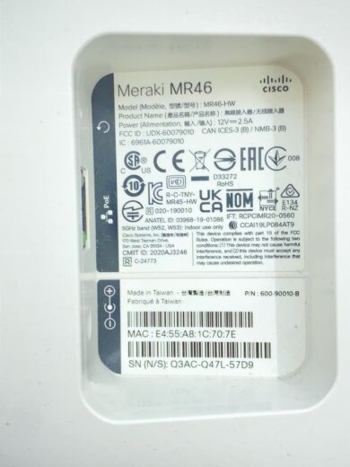 商品画像：Meraki/無線LANルーター/パソコン周辺機器/MR46-HW-L 6