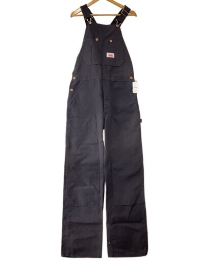 商品画像：ダブルニーオーバーオール/32/コットン/BLK/LOT383// 1