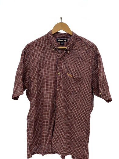 商品画像：OLD STUSSY/半袖シャツ/L/コットン/RED/チェック// 1