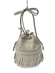 カーニバル/フリンジバッグ/ショルダーバッグ/レザー/WHT/無地