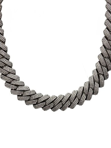 商品画像：Sole only/ネックレス/キューバンチェーンネックレス/ダイヤストーン 1