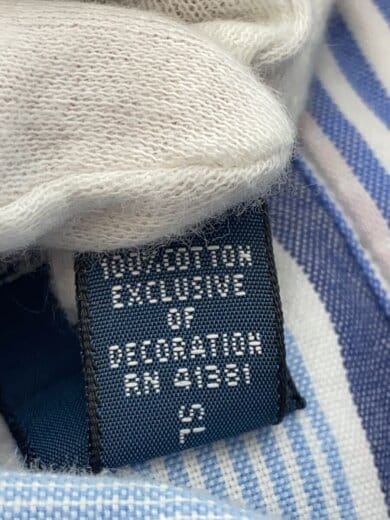 商品画像：長袖シャツ/XL/コットン/BLU/ストライプ 5