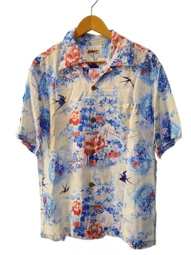 商品画像：アロハシャツ/M/レーヨン/BLU/総柄/SS39019 1
