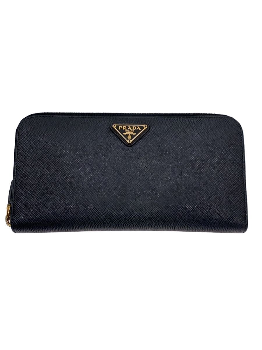 PRADA / 長財布/レザー/BLK/無地/メンズ/1ML506