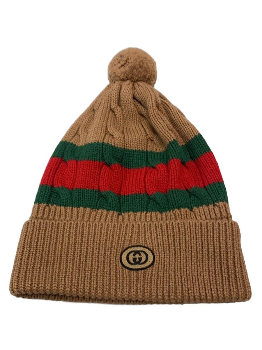 GUCCI / シェリーラインGGロゴニットキャップ/L/ウール/BRW/メンズ/674064 4G206