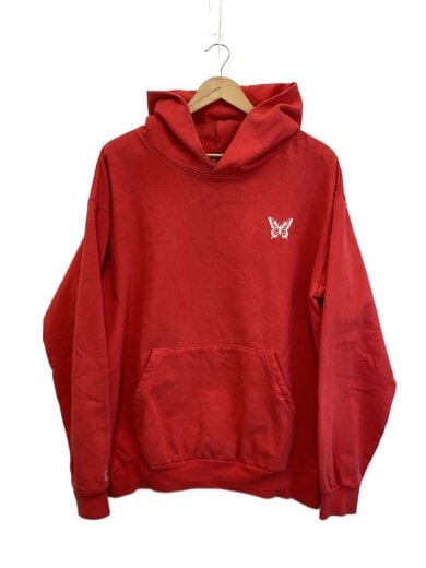 商品画像：パーカー/L/コットン/RED/プリント/バタフライ 1