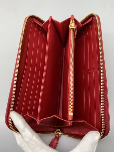 商品画像：長サイフ/牛革/RED/無地/レディース 4