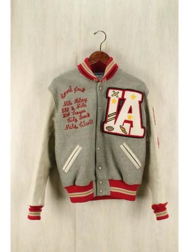 画像：WAREHOUSEスタジャン/38/レザー/GRY1