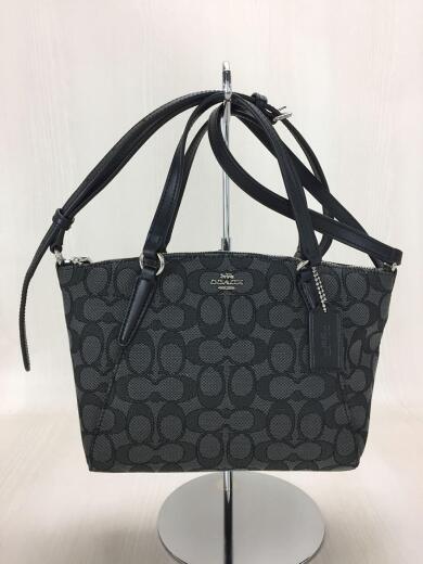 画像：COACHミニシグネチャー/ショルダーバッグ/キャンバス/BLK/F275801