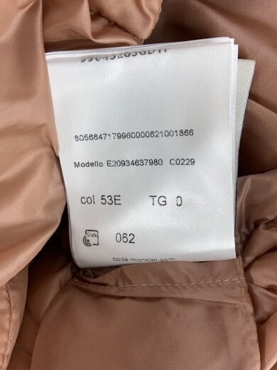 画像：MONCLERtorcon/ロングダウンジャケット/0/ナイロン/PNK/無地/E209346379804