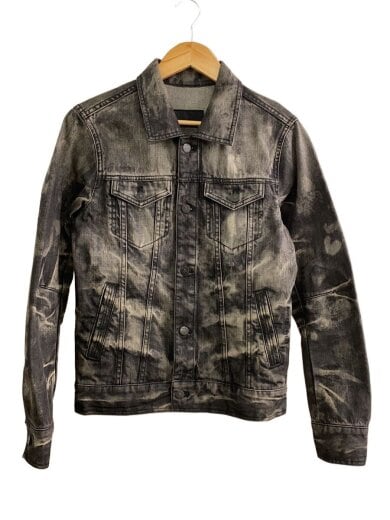 画像：Roenウォッシュ/Gジャン/M/コットン/GRY/無地/9r001/スタッズ取れ有1