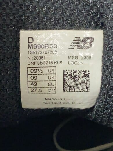 商品画像：990V3 Black/ローカットスニーカー/27.5cm/BLK/M990BS3 5