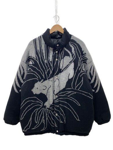 商品画像：Leopard Knit Reversible down jacket /M/ウール/BLK/総柄/24AW K-1 1