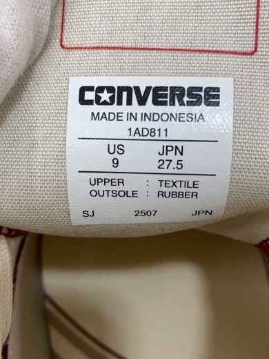 商品画像：マルーン/ローカットスニーカー/27.5cm/BRD/キャンバス/1AD811 5