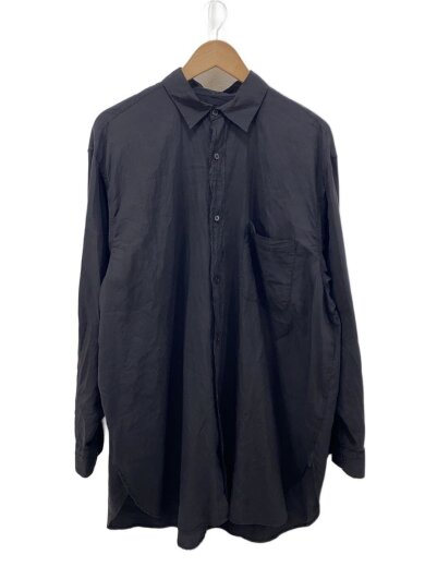 商品画像：25ss/シルク製品染めシャツ/長袖シャツ/3/シルク/BLK/B01-02014 1