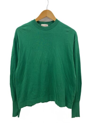 商品画像：COTTON KNIT LONG SLEEVE TEE/FREE/ウール/GRN/無地/MEY-1401 1