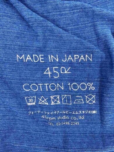 商品画像：藍染/インディゴ染/ポロシャツ/5/コットン/BLU/無地 3