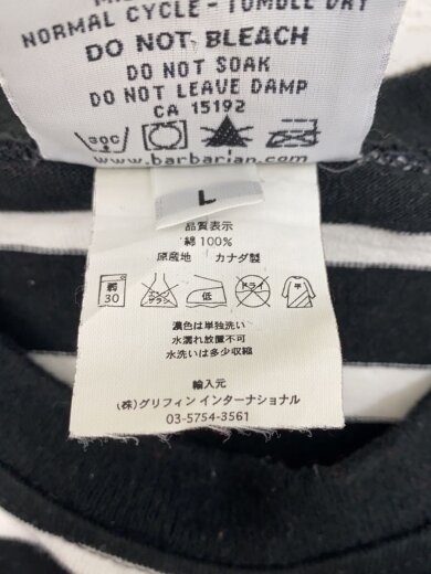 商品画像：×BARBARIAN/長袖Tシャツ/L/コットン/BLK/ボーダー// 4