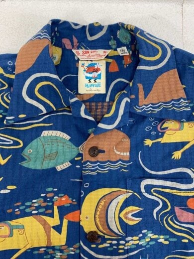 商品画像：DOBBY COTTON OPEN SHIRT/OCEAN ACTIVITIES/S/コットン/総柄/SS39538 7