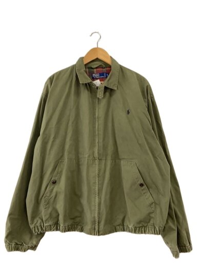 画像：POLO RALPH LAURENスイングトップ/裏地チェック/ジャケット/L/コットン/KHK//1