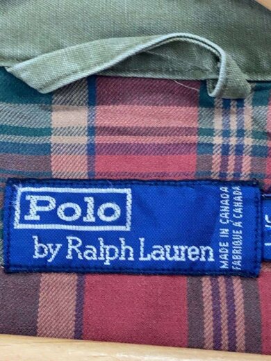 画像：POLO RALPH LAURENスイングトップ/裏地チェック/ジャケット/L/コットン/KHK//4