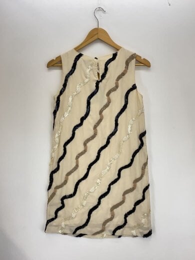 商品画像：ノースリーブワンピース/36/ポリエステル/CRM/3533 5016-0/ライン刺繍OP/前面シミ有 2