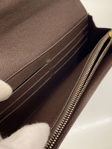 商品画像：1)ポルト・フォイユ・サラ_ダミエ・エベヌ/PVC/BRW/レディース 6