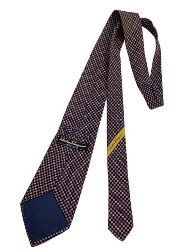 商品画像：ネクタイ/シルク/NVY/総柄/メンズ 2