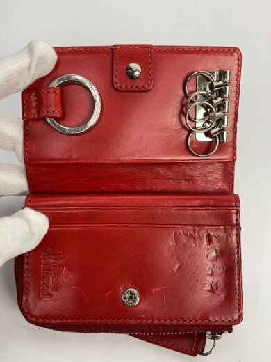 商品画像：キーケース/4連/RED/総柄/レディース 4