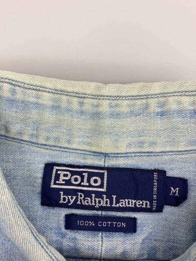 商品画像：長袖シャツ/M/コットン/BLU/リペア/襟黄ばみ 3