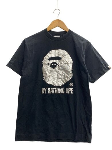 商品画像：Tシャツ/M/コットン/BLK/ロゴシルバー 1