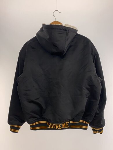 商品画像：25AW/Hooded Satin Varsity Jacket/S/ポリエステル/BLK// 2
