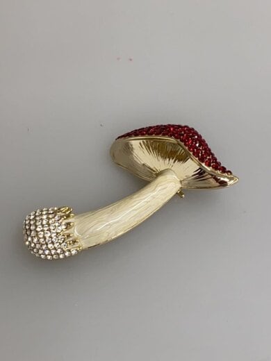 商品画像：アクセサリー/ブローチ/キノコ/カラーストーン/RED/レディース 4