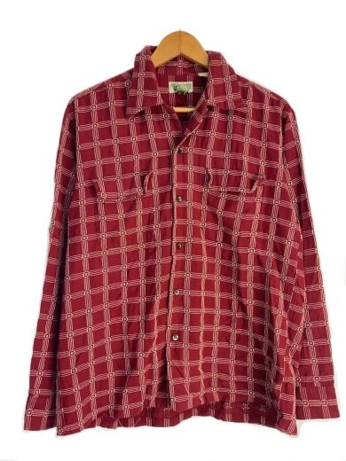 商品画像：長袖シャツ/--/コットン/RED/チェック/511-M21334B 1