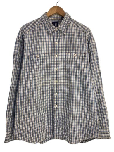 商品画像：長袖シャツ/XL/コットン/BLU/チェック// 1