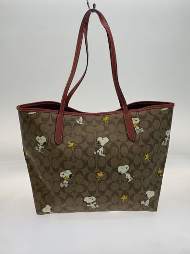 商品画像：PEANUTSコラボ/トートバッグ/キャンバス/BRW/モノグラム/CF166 3