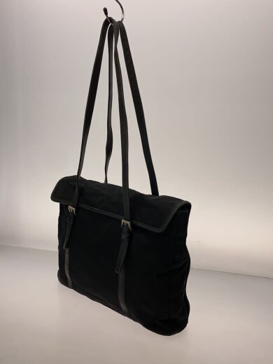 商品画像：トートバッグ/ナイロン/BLK/無地/レザー部分擦れ有 2