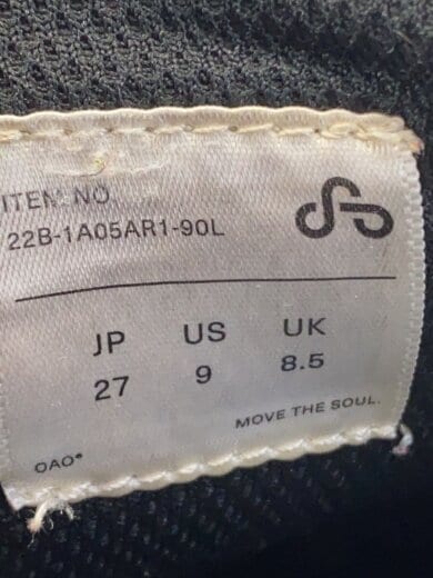 商品画像：ローカットスニーカー/27cm/BLK/22B-1A05AR1-90L/アッパー汚れソール減り内側破れ 5