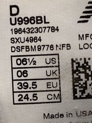 商品画像：U996/ブラック/24.5cm/BLK/アッパーソール汚れ有 5