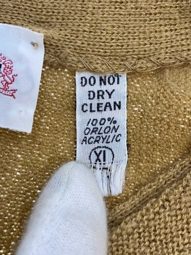 商品画像：カーディガン(薄手)/USA製/XL/アクリル/BEG/毛玉あり// 4